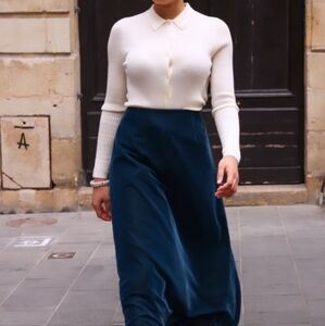 Uniqlo Extra Fine Merino Ribbed Polo Cardigan - Cream/White